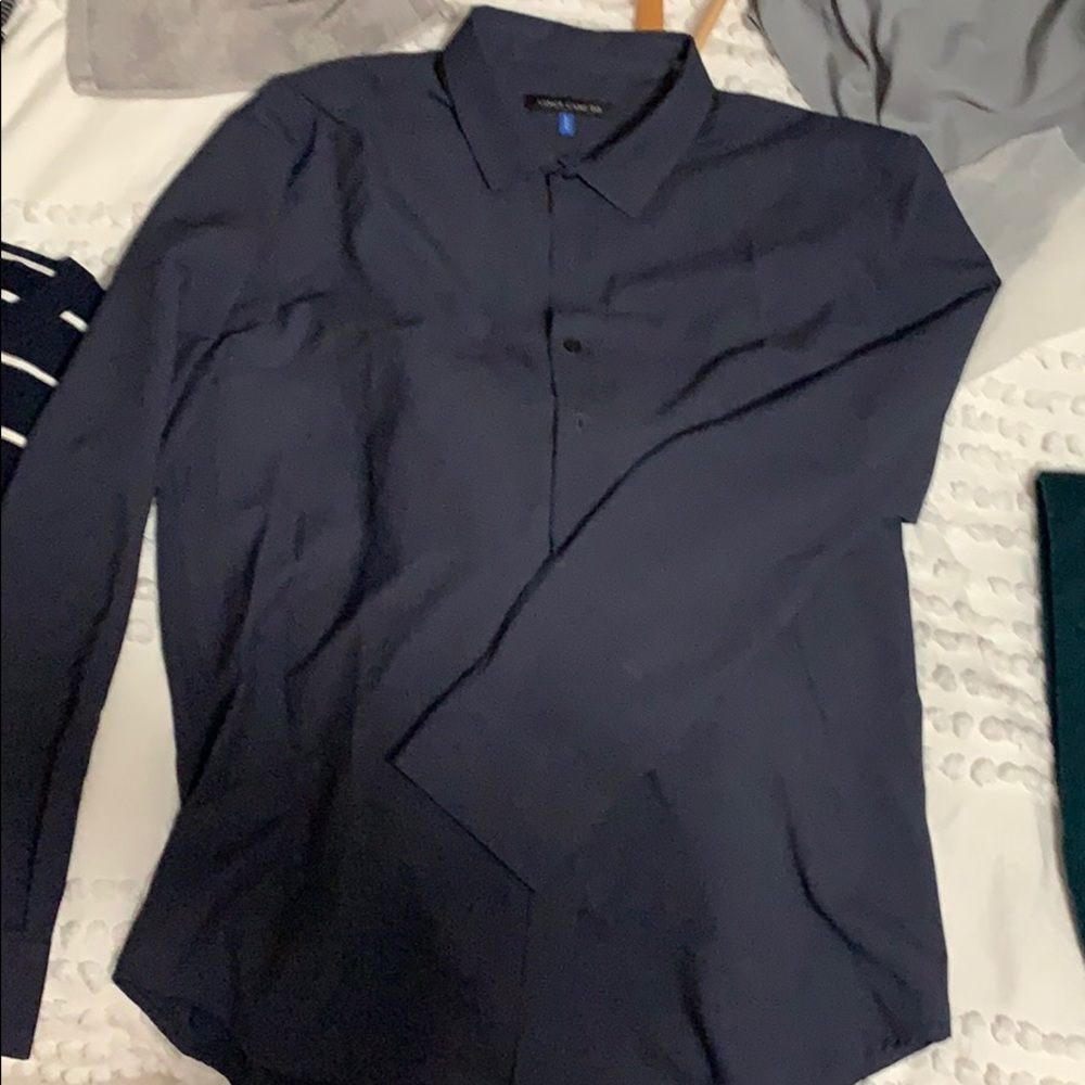 Never worn Vince camuto navy button up never worn